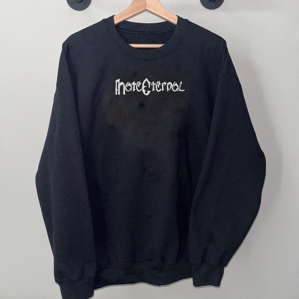 Black White Hate Eternal Death Metal Roc Band Music Crewneck Sweatshirt